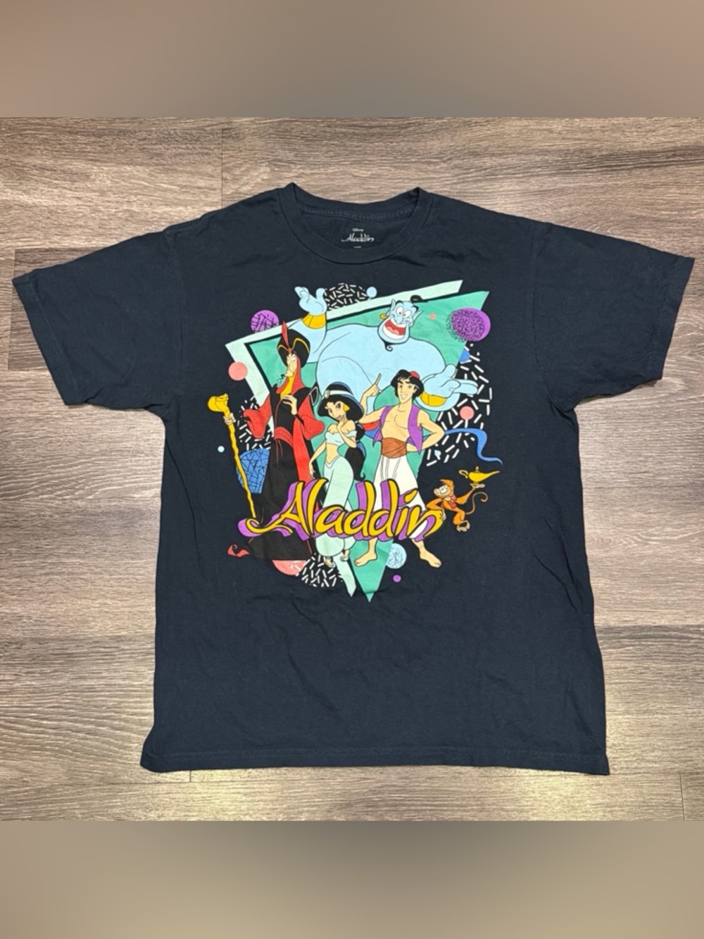 Disney Aladdin Shirt Short Sleeve Navy Blue Adult Medium